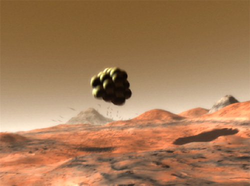 Mars Exploration Rover in Airbags